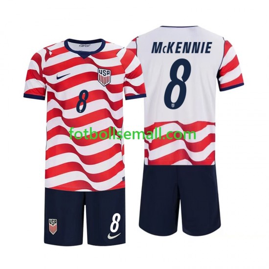 Matchtröjor USA Weston McKennie 8 World Cup 2026 Kortärmad till Barn (1:a ställ)