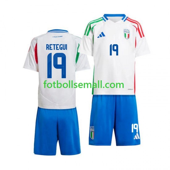 Matchtröjor Italien Mateo Retegui 19 2024 Kortärmad till Barn (2:a ställ)