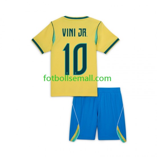 Matchtröjor Brasilien Vinicius Junior 10 World Cup 2026 Kortärmad till Barn (1:a ställ)