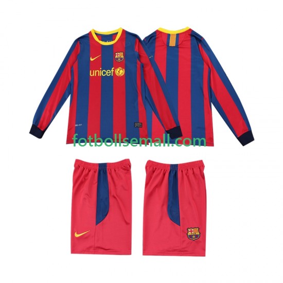 Matchtröjor FC Barcelona Retro 2010 2011 Långärmad till Barn (1:a ställ)