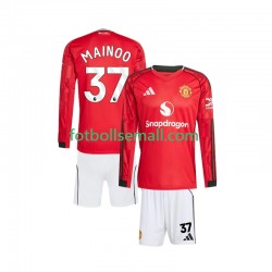 Matchtröjor Manchester United Kobbie Mainoo 37 2025-2026 Långärmad till Barn (1:a ställ)