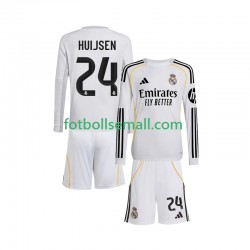 Matchtröjor Real Madrid Huijsen 24 2025-2026 Långärmad till Barn (1:a ställ)