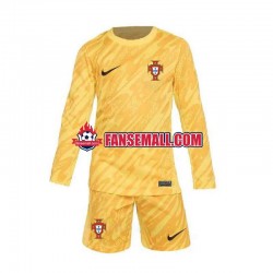 Gul Matchtröjor Portugal Målvaktströja Euro 2024 Långärmad till Barn (1:a ställ)