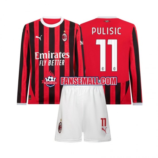 Matchtröjor AC Milan Christian Pulisic 11 2024-2025 Långärmad till Barn (1:a ställ)