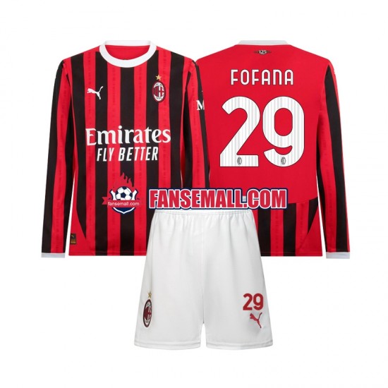 Matchtröjor AC Milan Youssouf Fofana 29 2024-2025 Långärmad till Barn (1:a ställ)