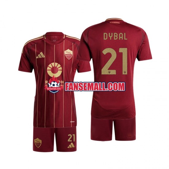 Matchtröjor AS Roma Paulo Dybala 21 2024-2025 Kortärmad till Barn (1:a ställ)