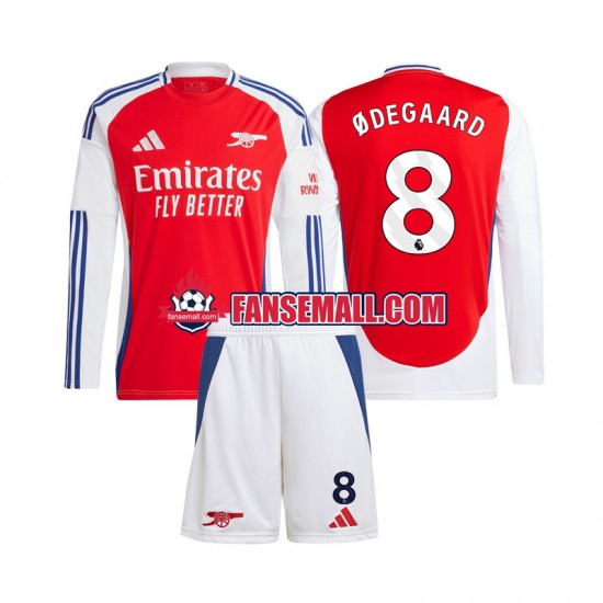 Matchtröjor Arsenal Martin Odegaard 8 2024-2025 Långärmad till Barn (1:a ställ)