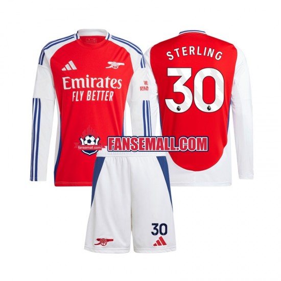 Matchtröjor Arsenal Raheem Sterling 30 2024-2025 Långärmad till Barn (1:a ställ)
