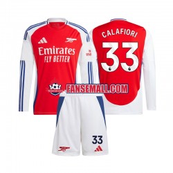 Matchtröjor Arsenal Riccardo Calafiori 33 2024-2025 Långärmad till Barn (1:a ställ)