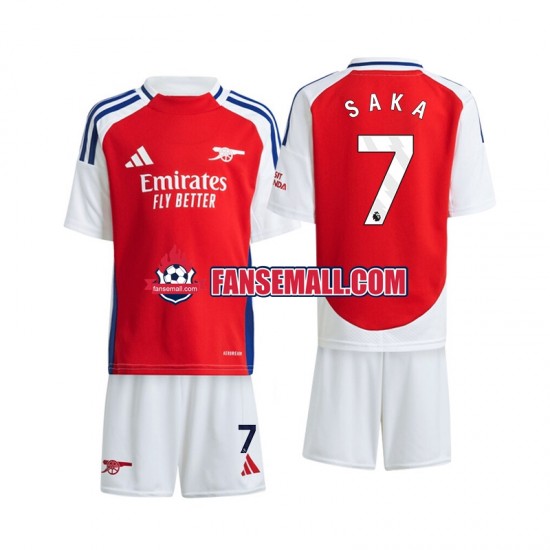 Matchtröjor Arsenal Saka 7 2024-2025 Kortärmad till Barn (1:a ställ)