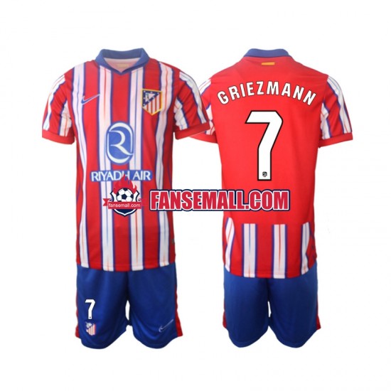 Matchtröjor Atlético Madrid Griezmann 7 2024-2025 Kortärmad till Barn (1:a ställ)