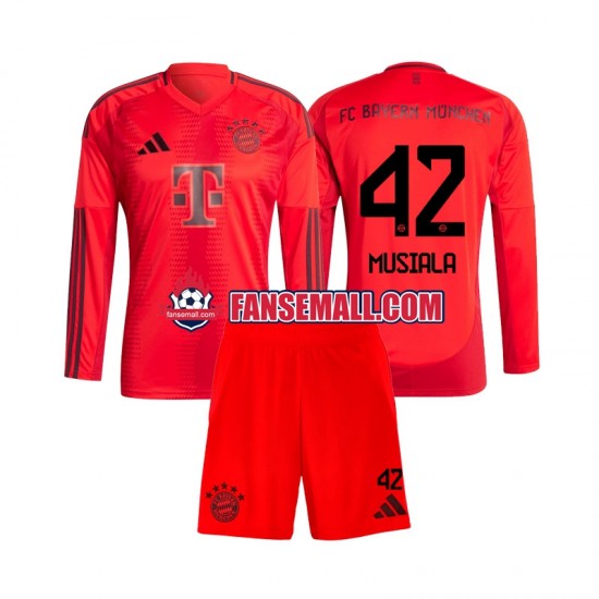 Matchtröjor FC Bayern München Jamal Musiala 42 2024-2025 Långärmad till Barn (1:a ställ)