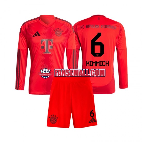 Matchtröjor FC Bayern München Joshua Kimmich 6 2024-2025 Långärmad till Barn (1:a ställ)