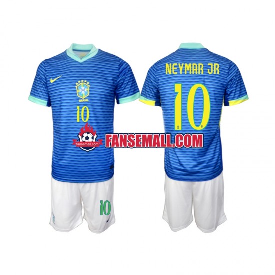 Matchtröjor Brasilien Neymar JR 10 2024 Kortärmad till Barn (2:a ställ)