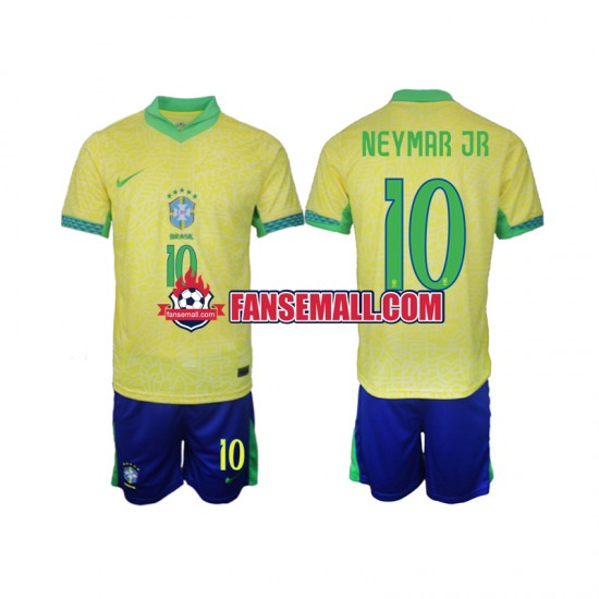 Matchtröjor Brasilien Neymar JR 10 2024 Kortärmad till Barn (1:a ställ)