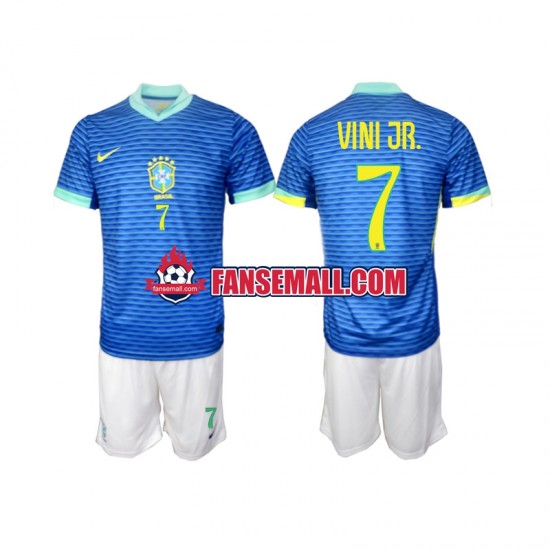 Matchtröjor Brasilien VINI JR 7 2024 Kortärmad till Barn (2:a ställ)