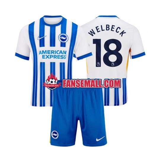Matchtröjor Brighton Hove Albion WELBECK 18 2024-2025 Kortärmad till Barn (1:a ställ)