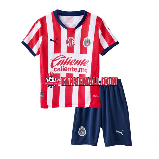 Matchtröjor Deportivo Guadalajara 2024-2025 Kortärmad till Barn (1:a ställ)