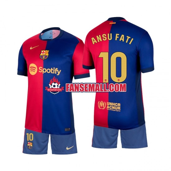Matchtröjor FC Barcelona Ansu Fati 10 2024-2025 Kortärmad till Barn (1:a ställ)