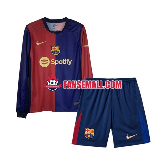 Matchtröjor FC Barcelona 2024-2025 Långärmad till Barn (1:a ställ)