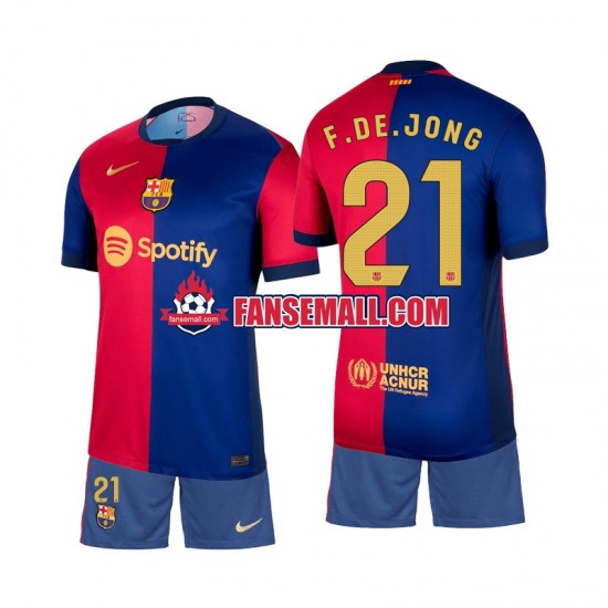 Matchtröjor FC Barcelona Frenkie de Jong 21 2024-2025 Kortärmad till Barn (1:a ställ)