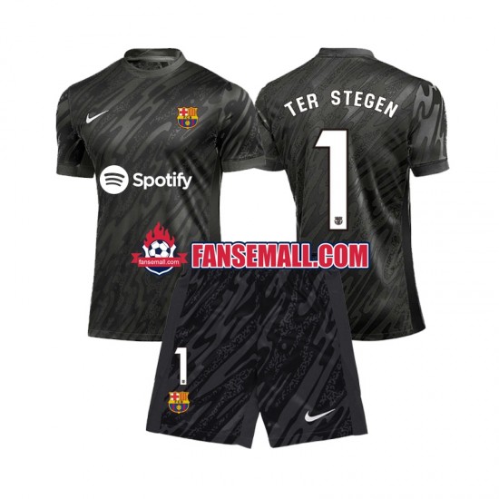 Matchtröjor FC Barcelona Målvaktströja Ter Stegen 1 2024-2025 Kortärmad till Barn (3:e ställ)