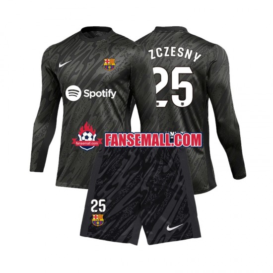 Matchtröjor FC Barcelona Målvaktströja Wojciech Szczesny 25 2024-2025 Långärmad till Barn (2:a ställ)