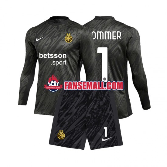 Matchtröjor Inter Milan Målvaktströja Yann Sommer 1 2024-2025 Långärmad till Barn (3:e ställ)