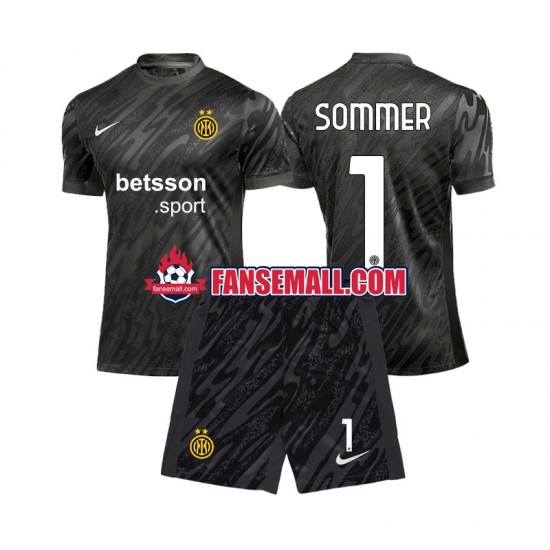 Matchtröjor Inter Milan Målvaktströja Yann Sommer 1 2024-2025 Kortärmad till Barn (3:e ställ)