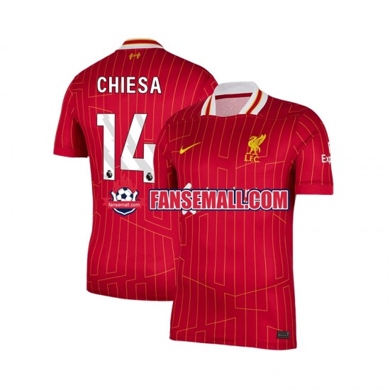 Matchtröjor Liverpool Federico Chiesa 14 2024-2025 Kortärmad till Herr (1:a ställ)