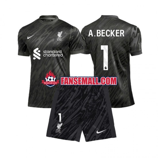 Matchtröjor Liverpool Målvaktströja Alisson Becker 1 2024-2025 Kortärmad till Barn (1:a ställ)