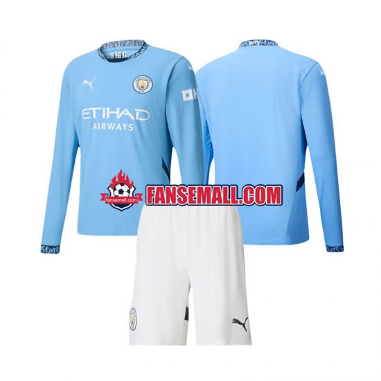 Matchtröjor Manchester City 2024-2025 Långärmad till Barn (1:a ställ)