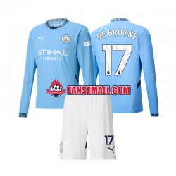 Matchtröjor Manchester City Kevin De Bruyne 17 2024-2025 Långärmad till Barn (1:a ställ)