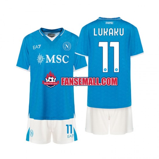 Matchtröjor SSC Napoli Lukaku 11 2024-2025 Kortärmad till Barn (1:a ställ)