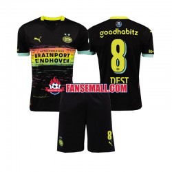 Matchtröjor PSV Eindhoven Sergino Dest 8 2024-2025 Kortärmad till Barn (2:a ställ)