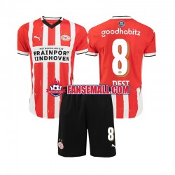 Matchtröjor PSV Eindhoven Sergino Dest 8 2024-2025 Kortärmad till Barn (1:a ställ)