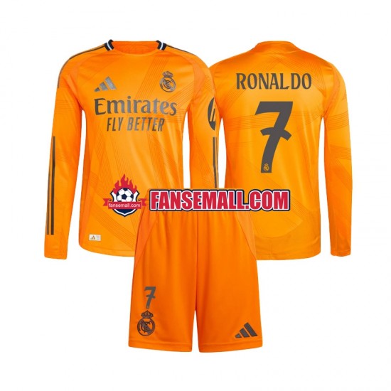 Matchtröjor Real Madrid Cristiano Ronaldo 7 2024-2025 Långärmad till Barn (2:a ställ)