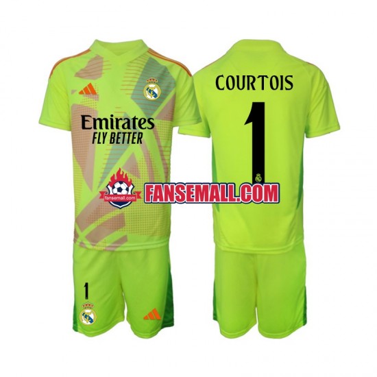 Matchtröjor Real Madrid Målvaktströja COURTOIS 1 2024-2025 Kortärmad till Barn (4:e ställ)