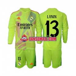Matchtröjor Real Madrid Målvaktströja Lunin 13 2024-2025 Långärmad till Barn (4:e ställ)